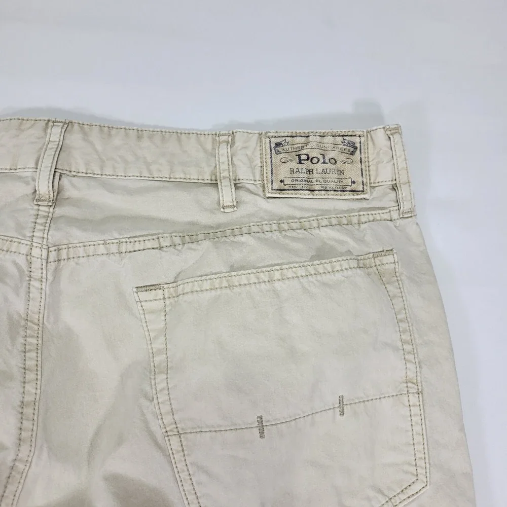 Polo Ralph Lauren Men's‎ Beige Jean Pants Varick Slim Striaght Size 36 x 32